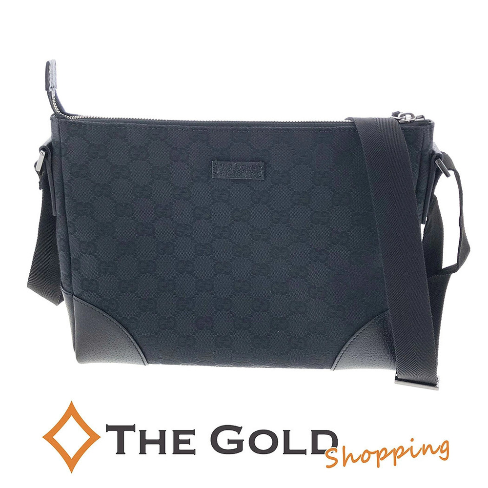 Gucci GG Canvas Messenger Crossbody Bag Black